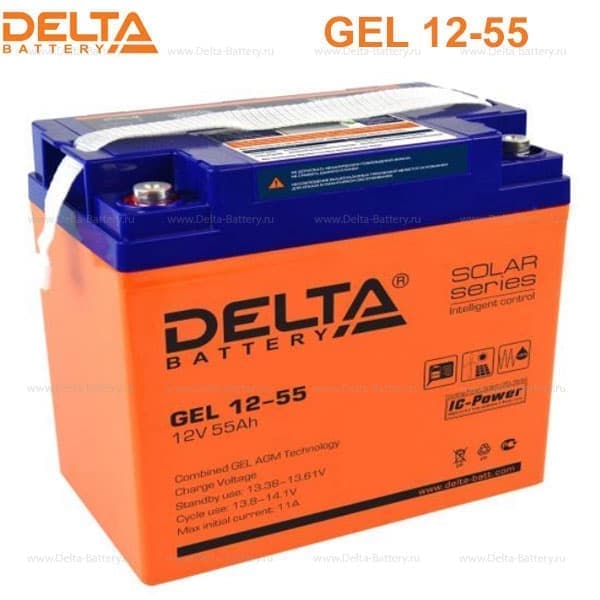 Аккумуляторная батарея Delta GEL 12-55 в Евпатории